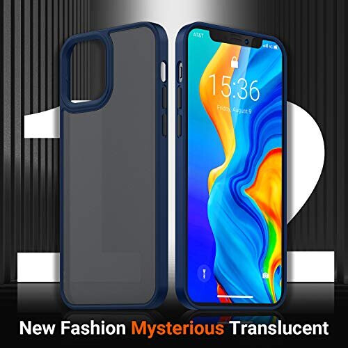 torras Military Shockproof for iPhone 12 Case/iPhone 12 Pro Case, Protective yet Slim Thin Translucent Hard Back with Silicone Bumper Case Guardian 1