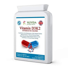 Vitamin D3 K2 / High Strength Blend of Vitamin K2 and D3 / Daily Vitamin K2 D3 Supplement / 60 Capsules / 2 Months Supply/Suitable for Vegetarians