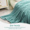 Large Flannel Fleece Throw Blanket, 127x178 CM Sofa Throws, Soft Jacquard Weave Leaves Pattern Throws for Sofa, Celadon Blanket 5