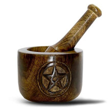 Wooden Mortar and Pestle Garlic Masher Hand Grinder Crusher Kitchen Gadgets