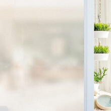 Window Film Privacy Natural Frosted Non-Adhesive No Glue Office Home Bathroom Living Room Kitchen Glass Film (44.3 x 200cm)