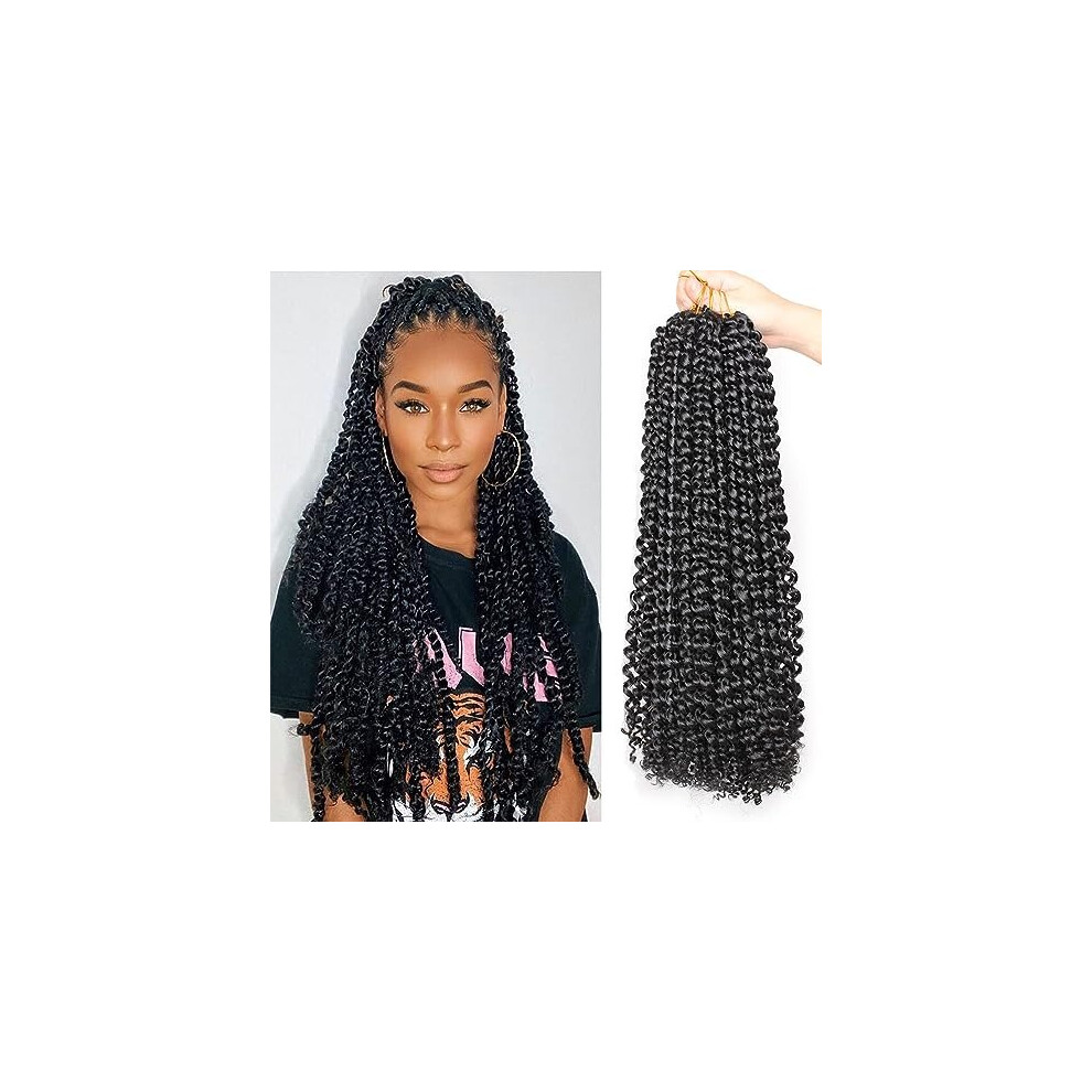 Xtrend 2Packs Passion Twist Braiding Hair For Distressed Butterfly Locs Natural Black Water Wave Crochet Passion Twist Hair For Black Women 18 Inch Long