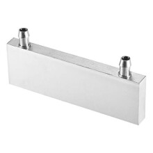 Aluminum Water Cooling Block 40x120x12mm Polished Heatsink with Nozzle on Long Side for PC Computer CPU Graphics Radiator