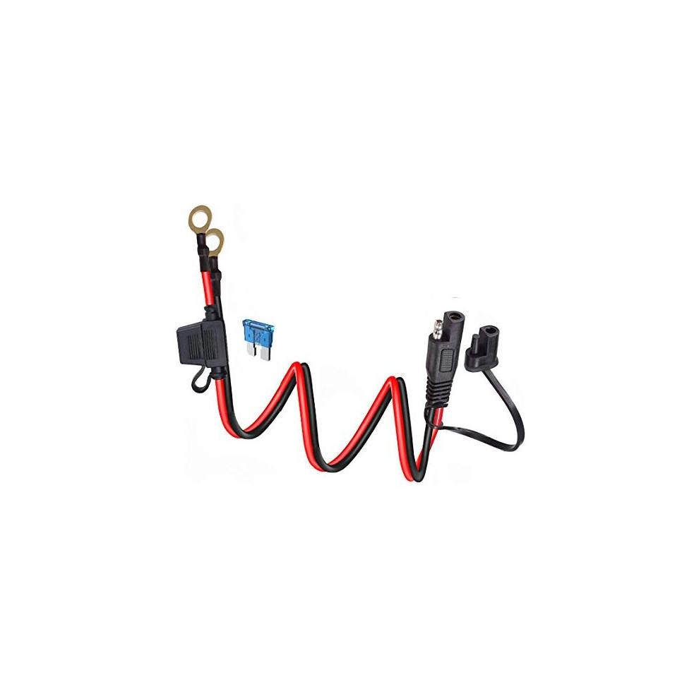 Sae To O Ring Terminal Harness Wire,10Awg Sae Battery Connector,2Ft 2 Pin Plug Quick Disconnect Extension Cable,With 15A Fuse Eyelet Terminal Harness 5011145468872