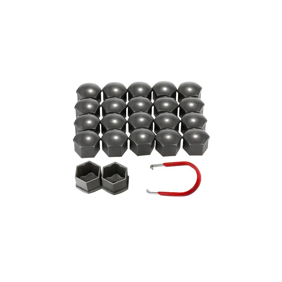 22Pcs 19Mm Wheel Nut Cap,Wheel Bolt Nut Caps Covers,Hexagonal Tire Nut Covers With Removal Tool Set For Cars(Grey) Grey 5011145468858