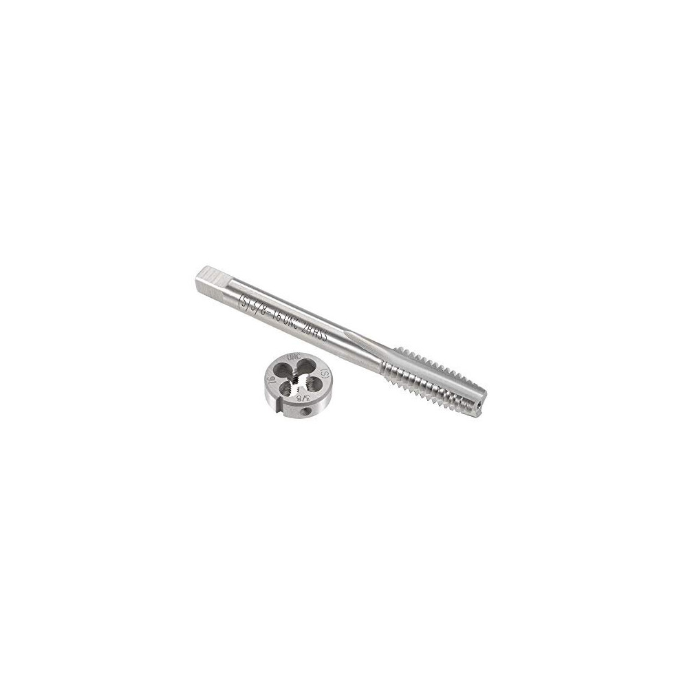 3/8"-16 Unc Tap And Die Set, Hss Machine Thread Tap With Round Threading Die, Right Hand 5011145473357