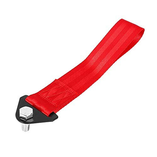 Red Universal Auto Car Tow Towing Hook Bumper Trailer Belt Strap 2