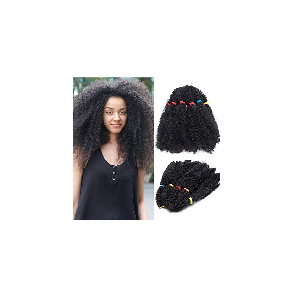 Sego Unisex Black Afro Twist Hairpiece Afro Kinky Bulk Hair Braiding - [Dark ] - 43Cm Curly Synthetic Hair Extensions For Braiding