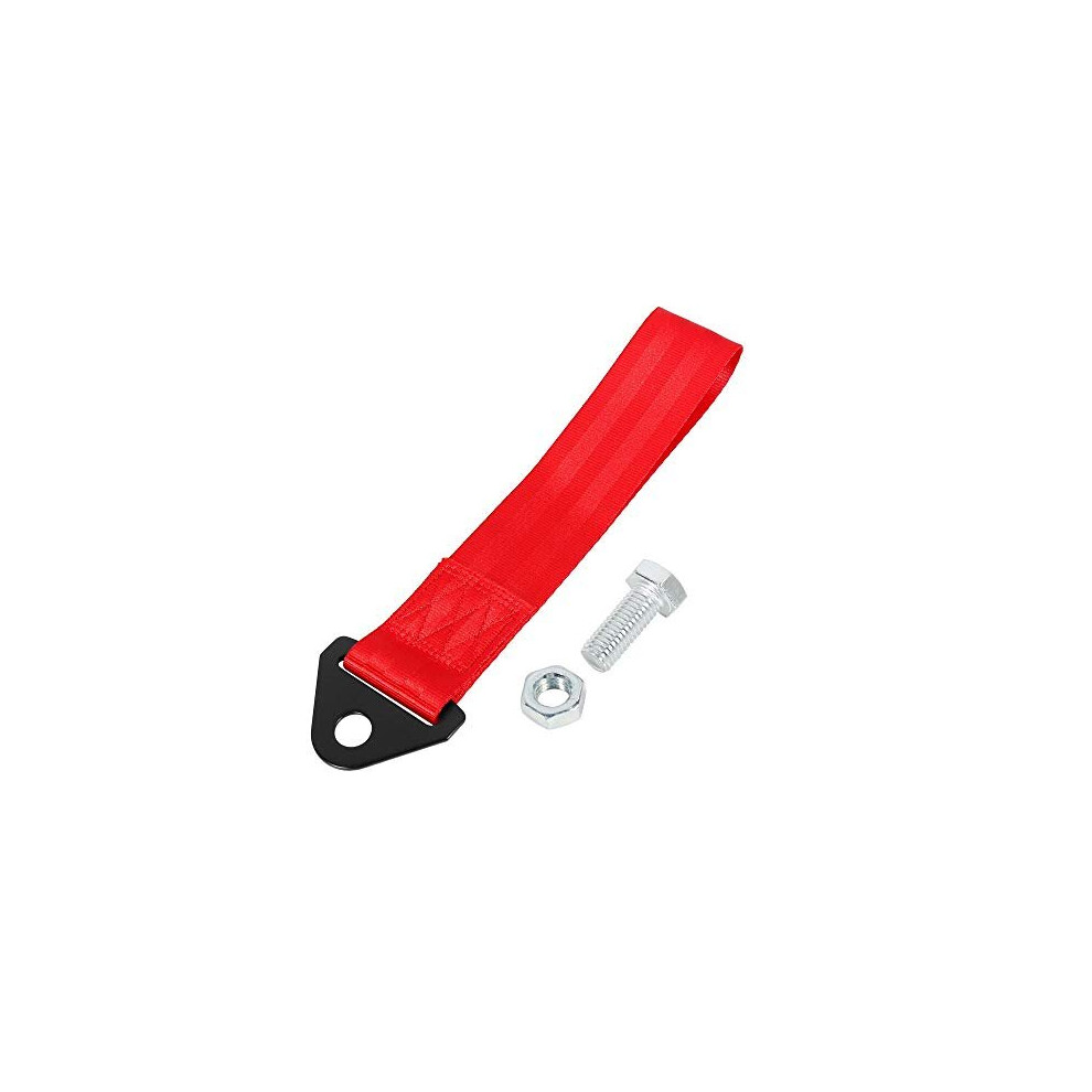 Universal Auto Car Tow Towing Hook Bumper Trailer Belt Strap Red 5011145475351