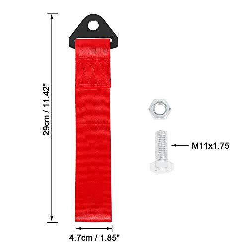 Red Universal Auto Car Tow Towing Hook Bumper Trailer Belt Strap 1