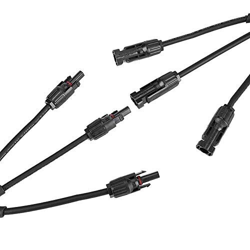1 Pair Professional Solar Panel Cable Connector, Y Type 3 Branch Solar Connector MFFF/FMMM, Solar Panel Extension Cable PV Wire Adapter, for Solar 2