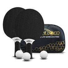 Table Tennis Rackets Set, Professional Table Tennis Bats with 3 Balls, Composite Rubber Ping Pong Paddle Set(Black)