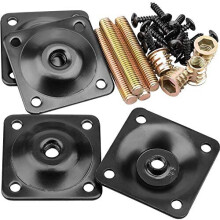 Leg Mounting Plates, Furniture Leg Attachment Plates T-Plate 5/16" (M8) Sofa Legs with Hanger Bolts,Screws,Strengthen Weak Furniture Repair Damaged