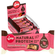 Gluten Free Protein Bars, High Protein Snacks, Vegan, High-Fibre, 100% Natural, Non-Dairy, Peanut Butter Jelly Flavour, 12 x 49g