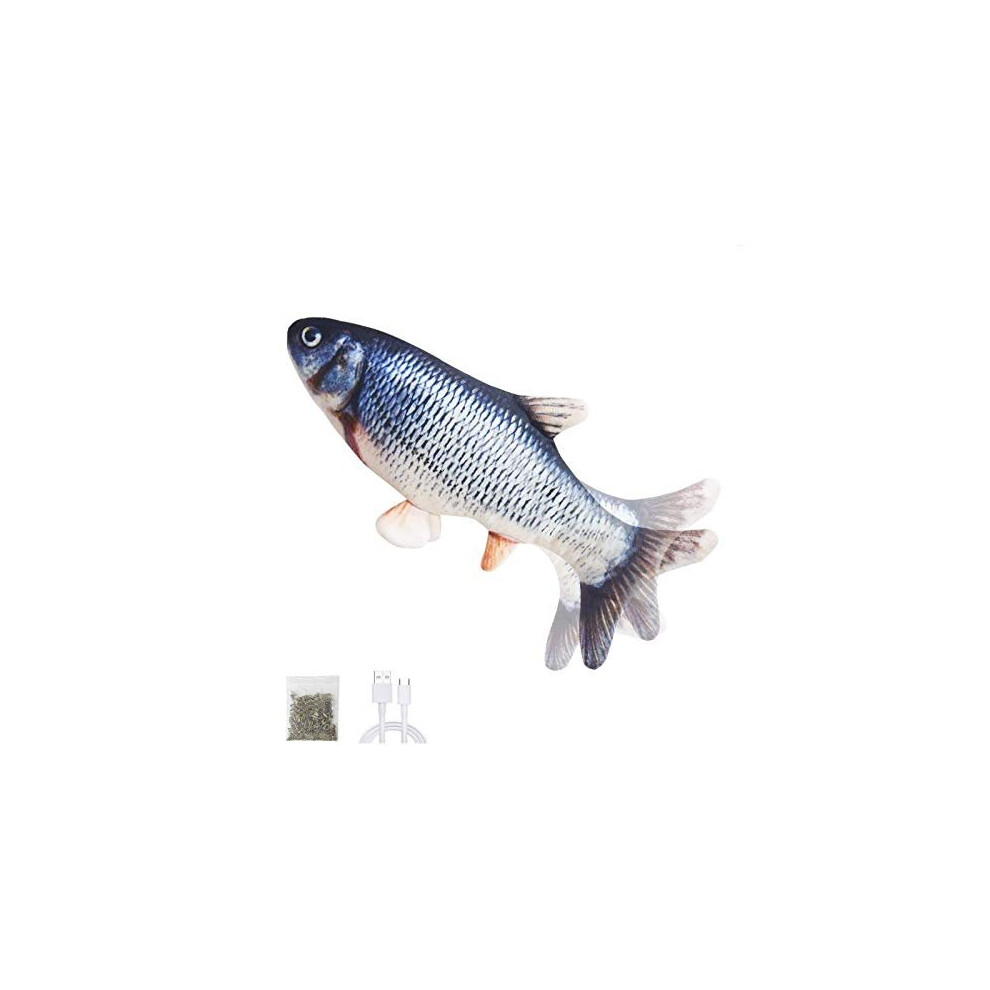 Moving Fish Cat Toy,Electric Flopping Cat Kicker Fish Toy,Catnip Toys,Realistic Plush Electric Wagging Fish Toys Simulation Interactive Funny Chew Toy