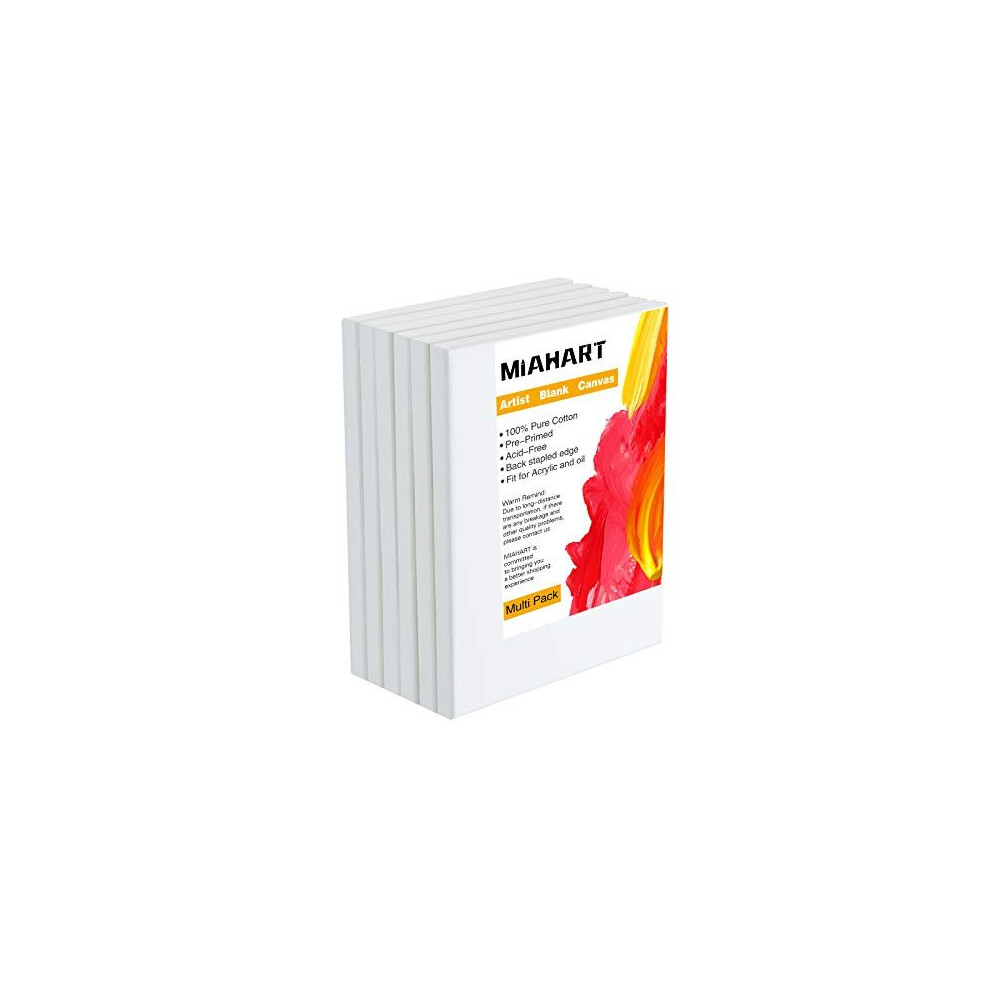 5X7 Inch Stretched White Blank Canvas 6 Pack Mini Pre-Stretched Canvas for Acrylics Oils Painting Media(13x18cm)-image-OPC-PC9Z7GK-NEW