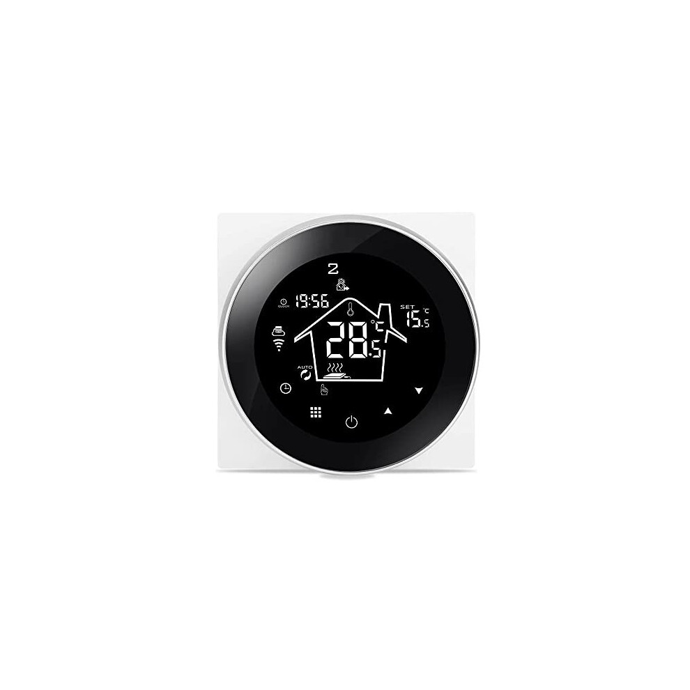 Smart Thermostat WiFi for Electric Underfloor Heating 16A, Programmable Temperature Controller with Floor Sensor Probe, Touchscreen LCD, Tuya Smart