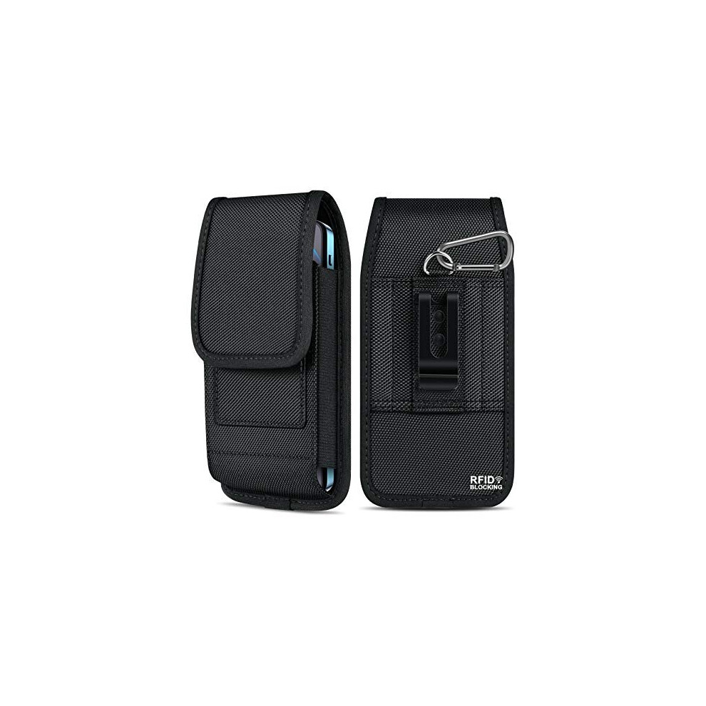 Rfid Blocking Cell Phone Holster For Iphone 13 12 11 14 Pro Max, Xr, Xs Max, Samsung Galaxy S21 Fe S20 S22 Ultra A12 A14 A53 A32 A52 A23 Nylon Belt 5011145481376
