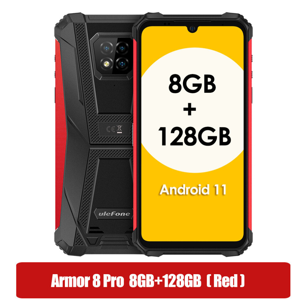 (Red) Ulefone Armor 8 Pro Waterproof Rugged Mobile phone