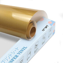 Heat Transfer Vinyl - 12" x 5ft Gold Premium HTV Vinyl Roll for T-Shirts,Gold Iron on Vinyl for DIY Heat Vinyl Design - Easy to Cut & Weed (Gold)