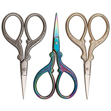 3 Pcs Small Fabric Scissors, Multi-Colour Rainbow Embroidery Scissors Stainless Steel Cross Stitch Sewing Scissors for Embroidery, Craft, Needle Work,