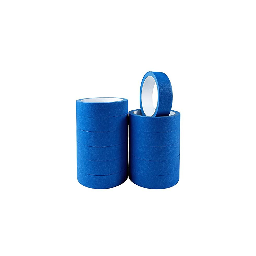 Northern Brothers Blue Masking Tape 25Mm (1") 12Pack Decorating Tape For Diy Spray Painting Paint Painters Tape Decorators Artist Tape