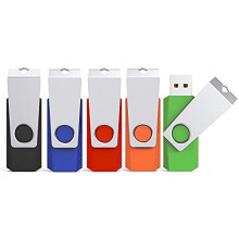32GB USB Flash Drive 5-Pack USB Memory Stick Swivel USB Stick Thumb Drive Pen Drive 32 GB with LED Indicator for Data Storage and Backup (5Pack