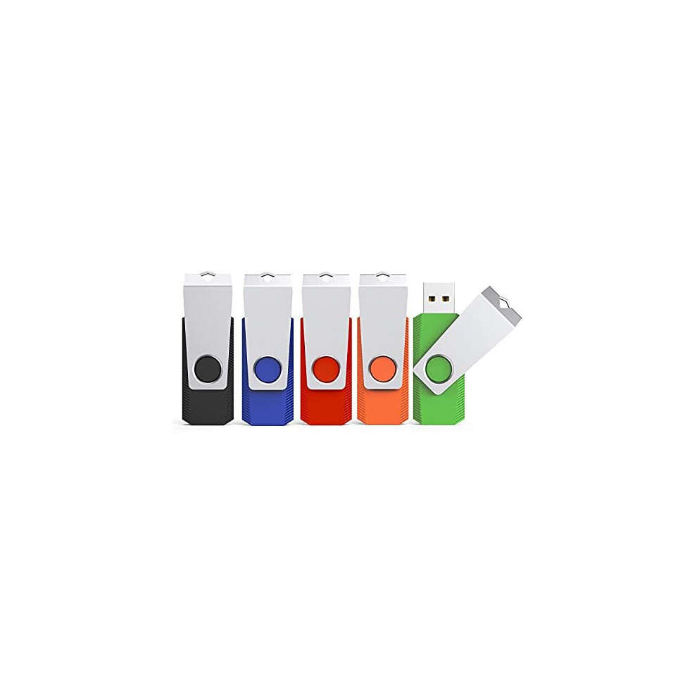 Kexin 32Gb Usb Flash Drive 5-Pack Usb Memory Stick Swivel Usb Stick Thumb Drive Pen Drive 32 Gb With Led Indicator For Data Storage And Backup (5Pack