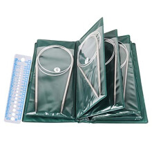 Circular Knitting Needles Set 40cm, Metal Circular Needles Set With Case and Needle Gauge, Short Circular Needle for Beginner, Round Knitting Pins for