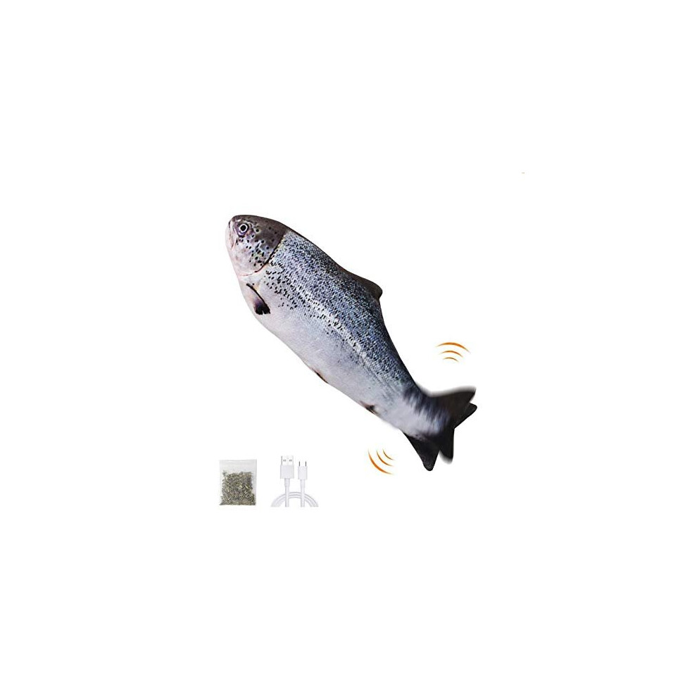 Moving Fish Cat Toy,Electric Flopping Cat Kicker Fish Toy,Catnip Toys,Realistic Plush Electric Wagging Fish Toys Simulation Interactive Funny Chew Toy