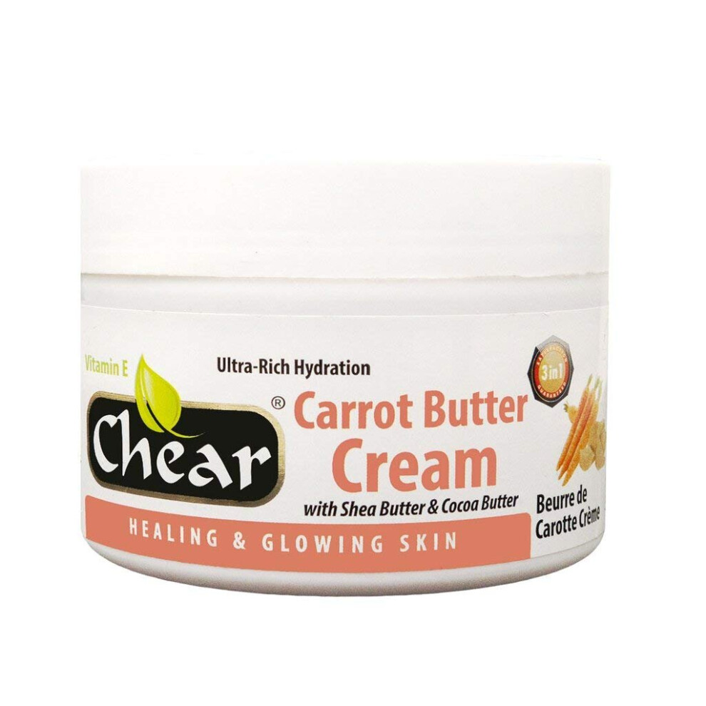 Carrot Butter Cream 500ml with Shea Butter & Cocoa Butter - Solid Formula - Healing & Glowing Skin