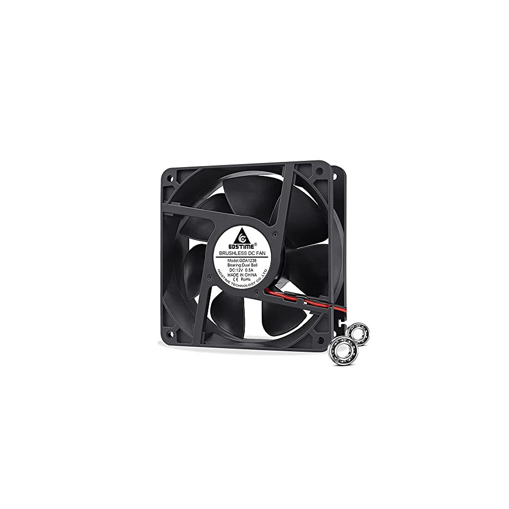 120Mm Fan 12038 Dc 12V Fan 120 X 38Mm Case Fan Dual Ball Bearing 3000 Rpm Cooling Fan 12Cm Axial Fan 125.1 Cfm Big Airflow For Psu Workstation Server 5011145492181