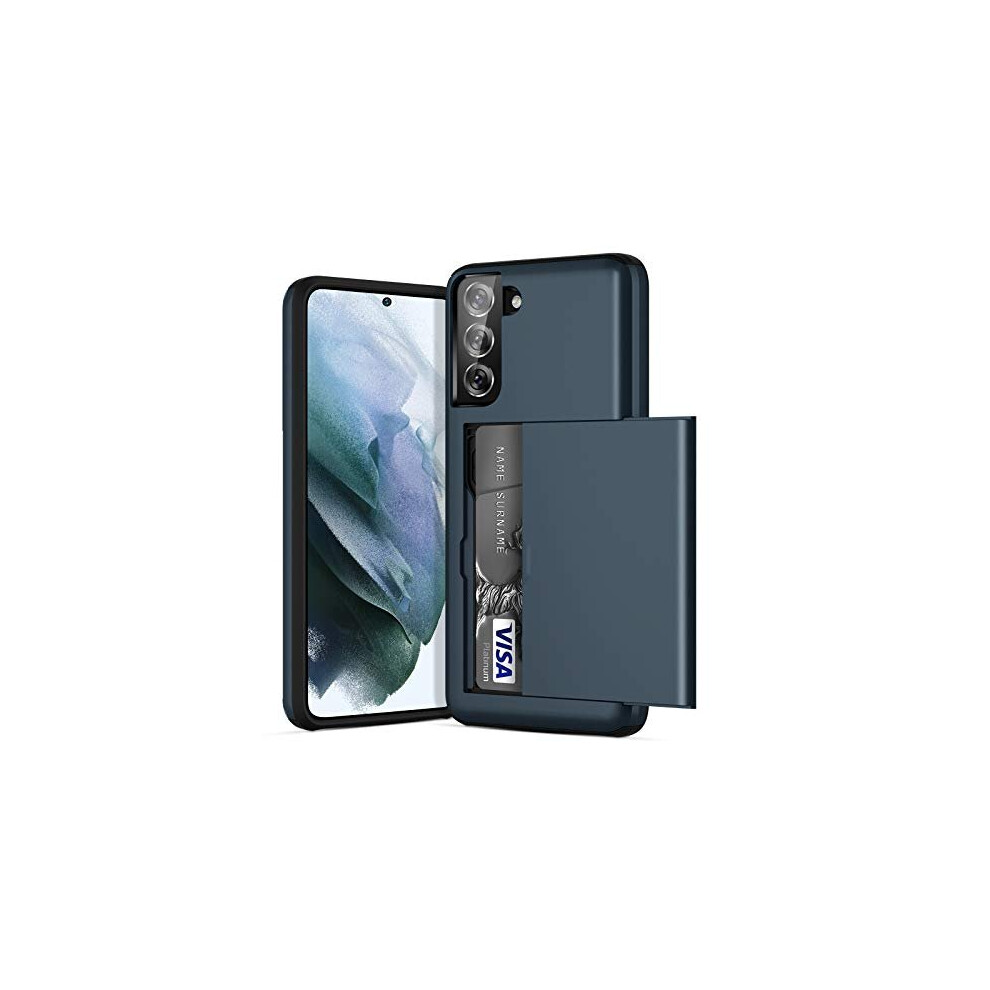 Compatible With Samsung Galaxy S21 Case Shockproof Galaxy S21 Wallet Case Protective S21 Case With Card Holder Dual Layer Armor Case Rubber Bumper 5011145478499