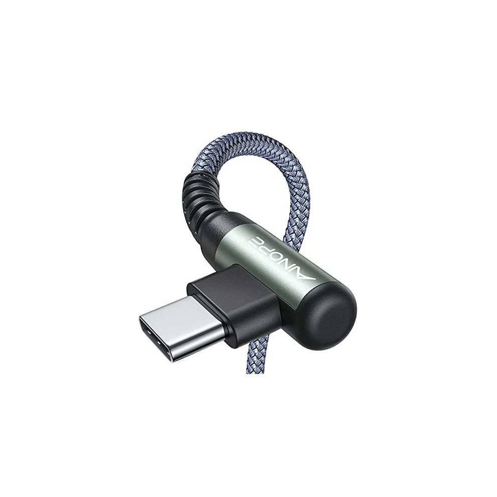 AP544-1M 2-Pack USB C Cord 3.1A Fast Charge, [3.3FT+3.3FT] USB to USB C Cable Right Angle, Durable Nylon Braided USB C Charger Cable Compatible with