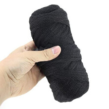 Wool Hair 1 Roll Black Acrylic Yarn for African Hair Braiding Sengalese Twisting Jumbo Braids/Crochet Faux Locs/Wraps/Dreadlocks (1 Roll, 1)