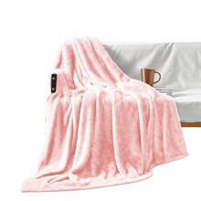 Fuzzy Fleece Throw Blanket, 127x178 CM Sofa Throws, Soft Flannel Throws for Sofa, Light Pink Blanket