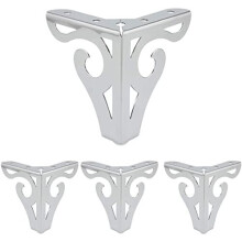 4pcs 4-Inch Furniture Legs, Modern Style Furniture Metal Sofa Legs Triangle Feet for Table Cabinet Cupboard Couch Chair(Polished Chrome)