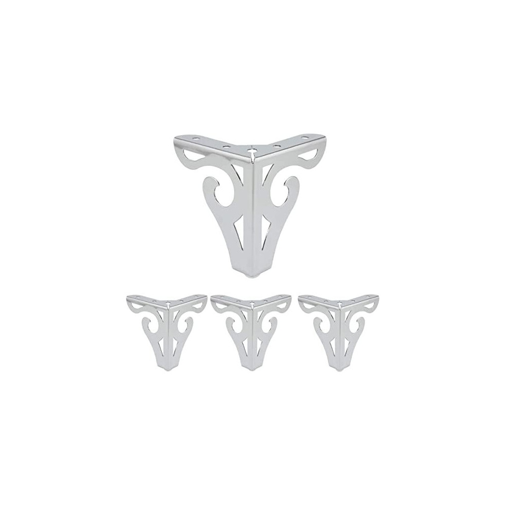 4Pcs 4-Inch Furniture Legs, Modern Style Furniture Metal Sofa Legs Triangle Feet For Table Cabinet Cupboard Couch Chair(Polished Chrome) 5011145485596