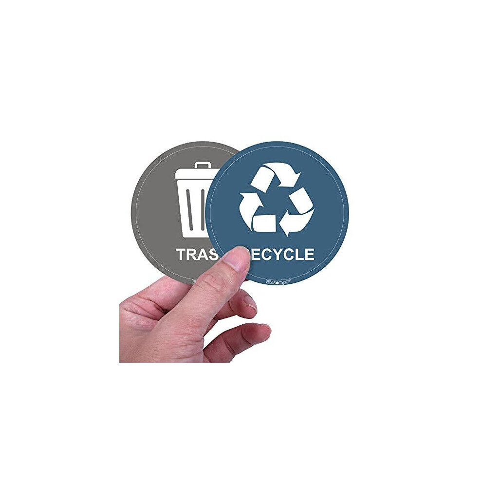 8 Pack Recycling Stickers for Bins, 3 Inch Waterproof Self-adhesive Recycling Decal Sign for Trash Can/Bin, Indoor & Outdoor Use for Home Kitchen,