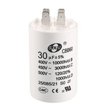 CBB60 Run Capacitor 30uF 450V AC Double Insert 50/60Hz Cylinder 70x45mm White for Air Compressor Water Pump Motor