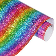 Holographic Heat Transfer Vinyl Rainbow Heat Press Patterned Vinyl 12" x 5ft Iron on HTV Vinyl for DIY Clothing and Other Fabric