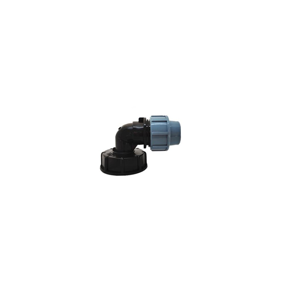 25Mm Ibc Tank Adapter S60x6 Thread Connector For Mdpe Water Pipe Fitting Elbow Outlet 5011145495236