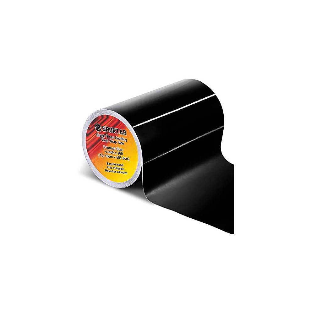 Gloss Vinyl Wrap Tape-10Cmx6m Air-Release Adhesive Vinyl Wrap For Cars Anti-Scratch Car Door Sill Protector Car Sill Protectors Strips For Most Black 5011145495762