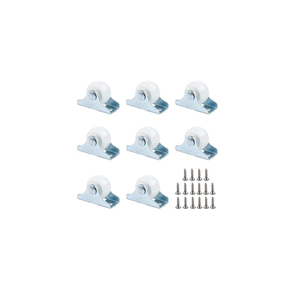Qopahi Castor Wheels, 25Mm Heavy Duty Castors Non-Swivel Trolley Wheels Small Caster Wheels For Replacement Chair Table Dolly Trolley Fixed Castor, Pack Of 8