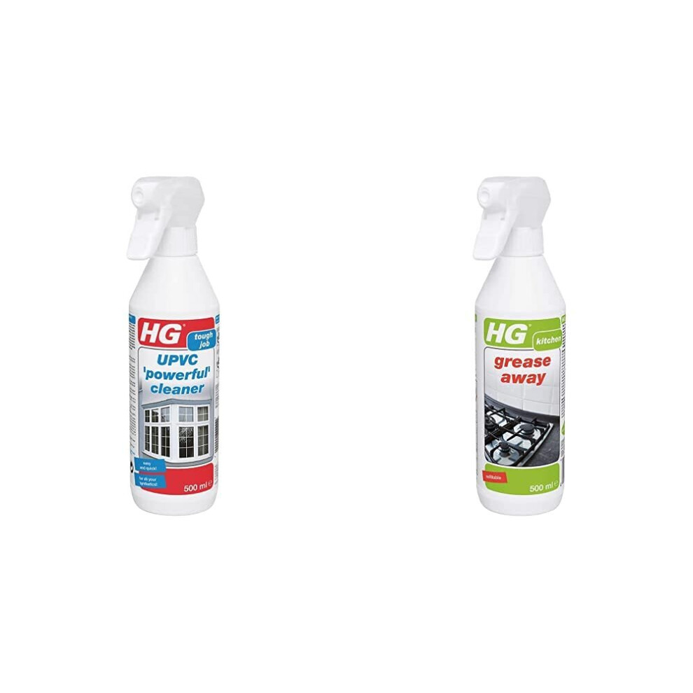 UPVC Powerful Cleaner, Quick & Easy, For All Synthetics, White 500ml Spray (507050106) & Grease Away Cleaner, Simple & Strong Kitchen Degreaser, Multi