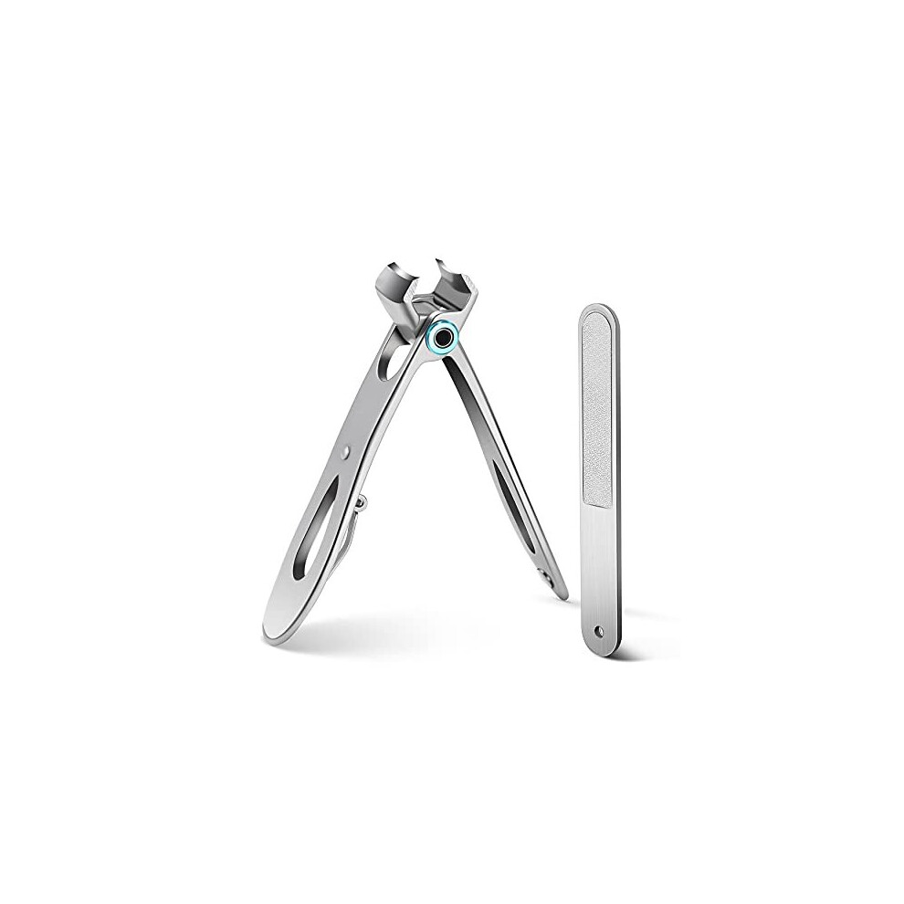 Fvion Nail Clippers For Thick Nails, 16Mm Wide Jaw Opening Fingernail Toenail Cutter With File Manicure Set Large Nail Clippers Set For Men And Women
