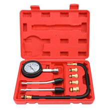 8PCS Petrol Engine Cylinder Compression Tester Tool Kit, M10/M12/M14/M18 Compression Gauge Pressure Test Diagnostic Tool Set, Automotive Tool for Car