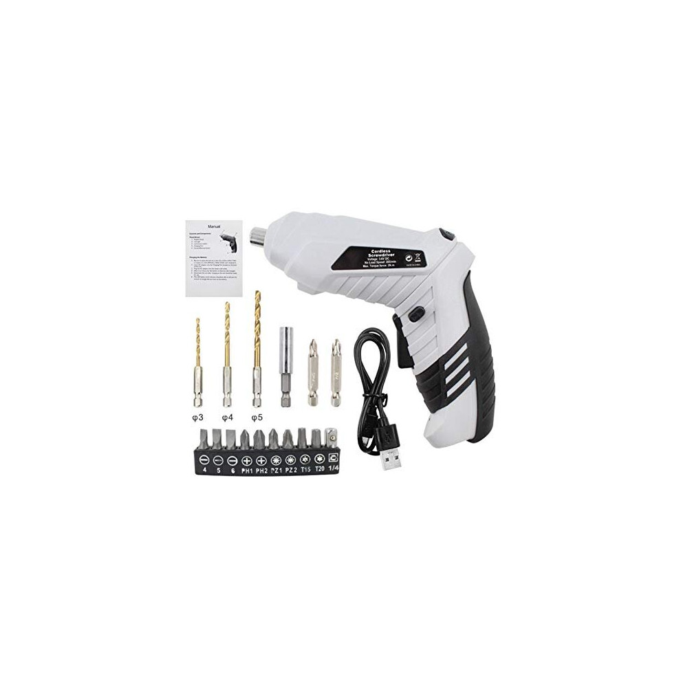 Cordless Drill, Professional Electric Screw Driver Set, 19pcs for Home Improvement & DIY Project with 3 Drill Bit, 1 Connector, 12 Screwdriver head, 1