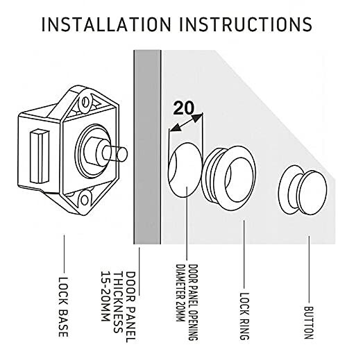 5PCS Push Button Latch Catch Push Door Lock,Keyless Door Lock Pop Up ...