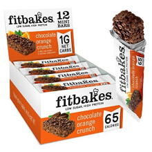 Fitbakes : 65 Calories Mini Chocolate Orange Bars (12x19g) Diabetic Chocolate Keto Snacks, 1 Net Carb, Low Carb Snack, Healthy Low Calorie Snack,